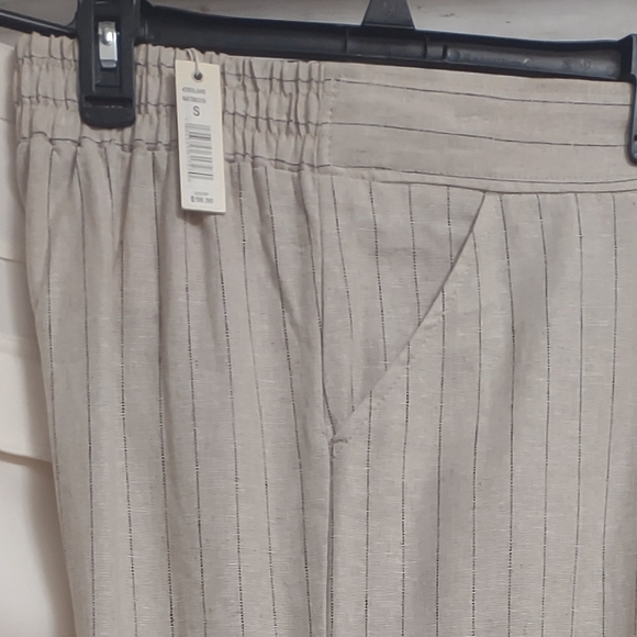 MAX STUDIO BLENDED LINEN CROPPED WIDE LEG TROUSERS - Picture 8 of 11